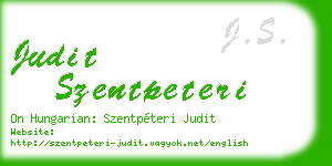 judit szentpeteri business card
