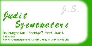 judit szentpeteri business card